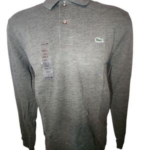 LACOSTE CLASSIC FIT  LONG SLEEVE POLO SHIRT GREEN MAN SIZE 5/LARGE NEW W/TAGS
